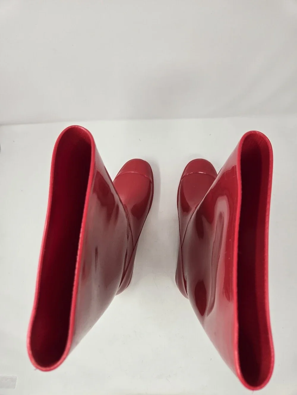 Arizona Winston Size 11 Womens Red Calf Length Rainboot Rubber Shiny Used